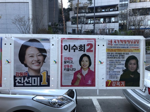 강동갑 국회의원 후보, 여자만 셋