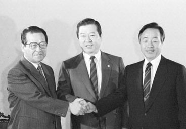3김의 만남(1980. 왼쪽부터 김종필, 김대중, 김영삼)