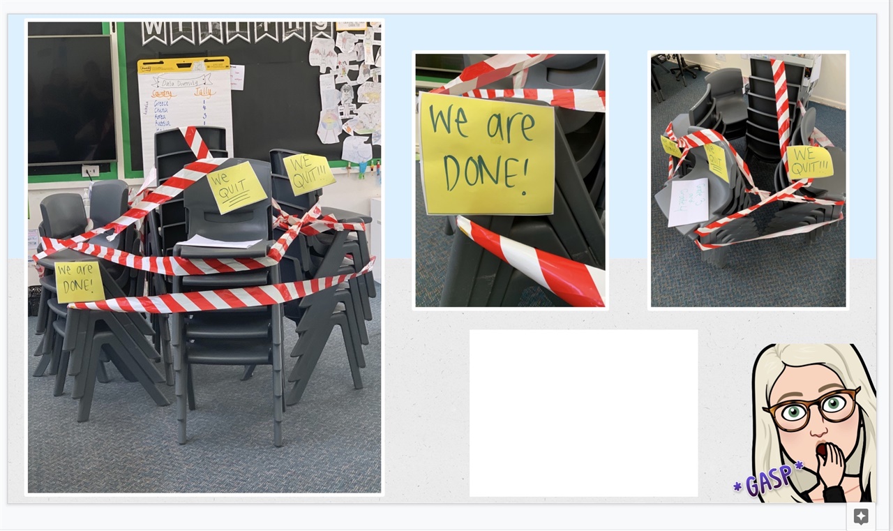 학생들이 힘들어하는 글쓰기 활동을 위해 3-4학년 담임들이 역할극을 만들어 구글클래스룸으로 보내 줌.