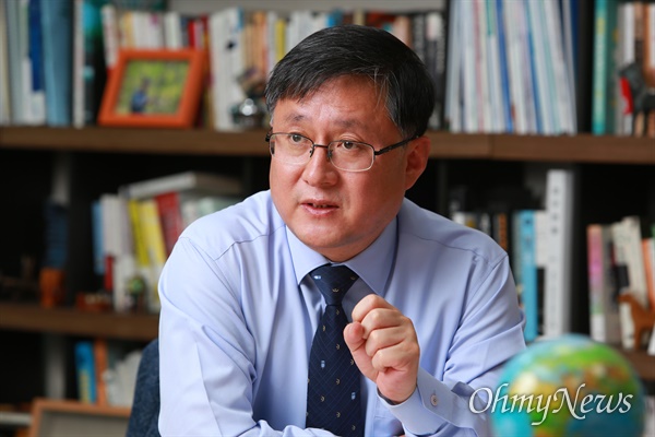 김성환 더불어민주당 의원. 사진은 지난 5월 '오마이뉴스'와 인터뷰할 당시 모습. 
