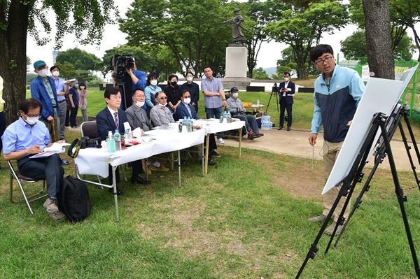 진주성 중영(中營) 터 발굴조사 현장.