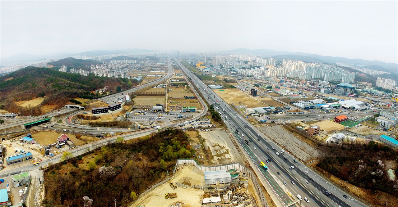 플랫폼 시티 대상구역인 보정, 마북, 신갈 일대 전경