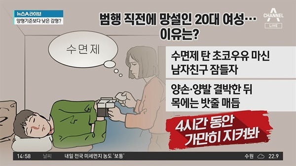 범행과정을 삽화로 자세히 보여준 채널A <뉴스A 라이브>(6/25)