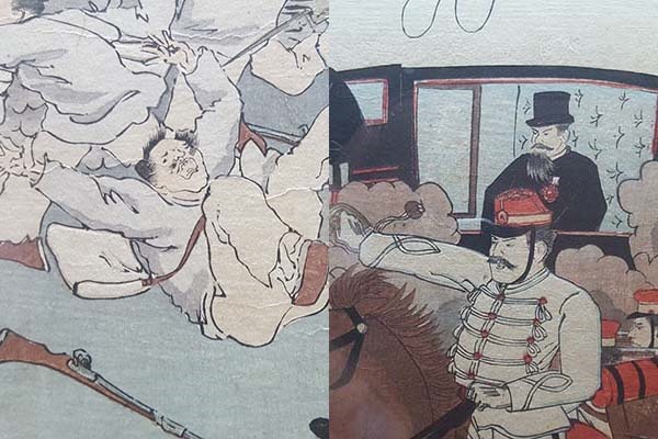 위 그림에서 조선인과 일본인을 확대해 나란히 붙인 그림