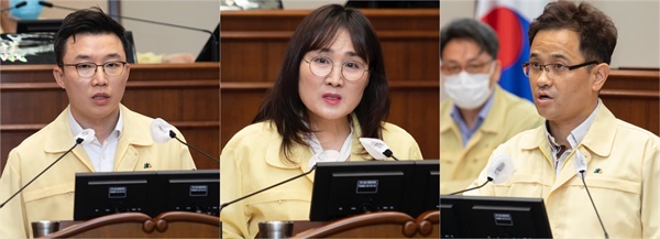  (왼쪽부터) 양기열 의원, 박세은 의원, 신봉규 의원 (사진: 정민구 기자)