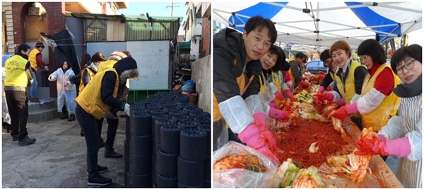 고치미가 집 고치기 봉사만 한 것은 아니다. 공사가 어려운 겨울에는 매년 김장 나눔, 연탄나눔을 하고 있다.