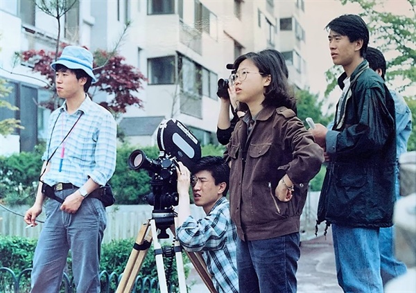  1989년 한겨레영화제작소 <하늘아래 방한칸> 촬영 현장