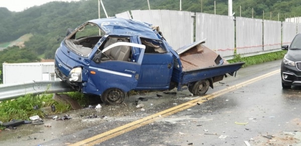 7월 22일 창원에서 발생한 교통사고.