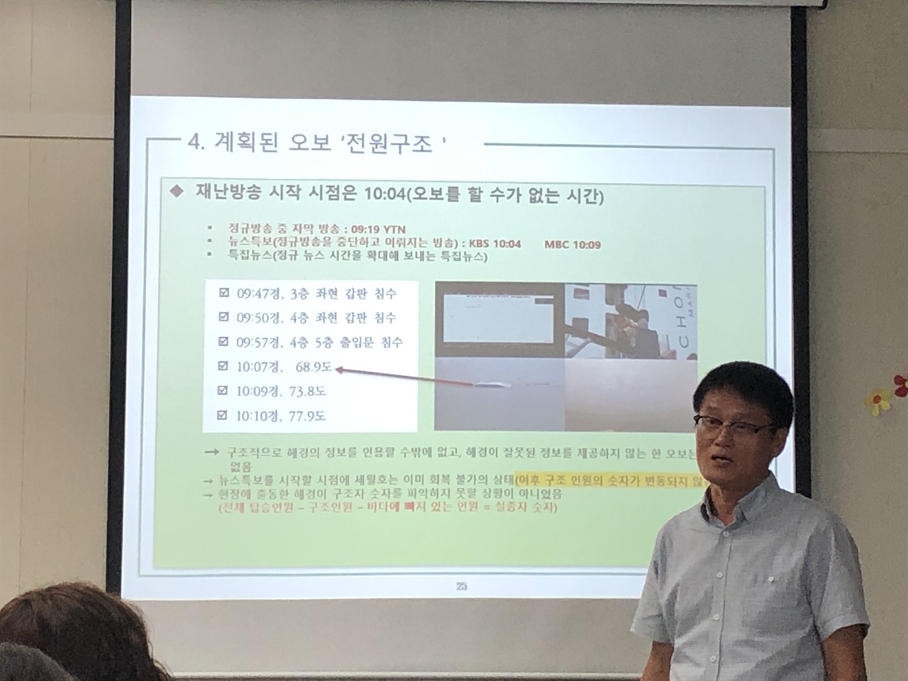 <4.16세월호 사건 기록연구- 의혹과 진실> 저자 강연 중인 박종대씨.