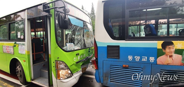 8월 7일 오전 7시 56분경 창원시 의창구 동정동 서상삼거리 마산방향 도로에서 시내버스 추돌사고가 발생했다.
