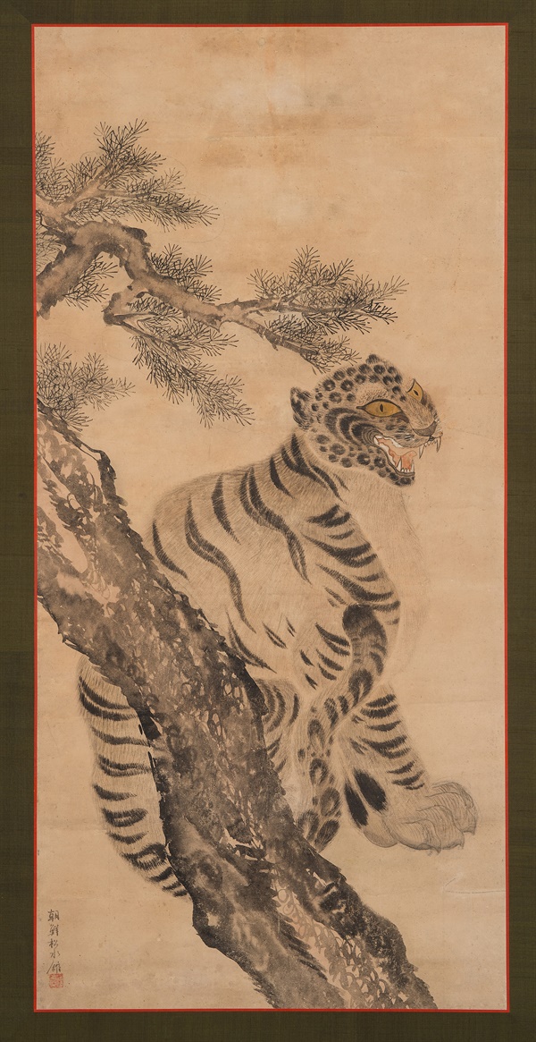 19세기 경 조선의 통신사 수행화원인 김달황의 호랑이 그림