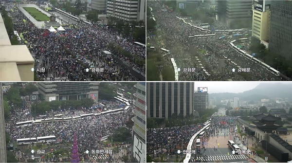 지난 15일 오후 서울 광화문광장 일대에서 일부 보수단체들이 문재인 정권 부정부패, 추미애 직권남용, 민주당 지자체장 성추행 규탄 집회를 개최하며, 세종대로를 점거했다.