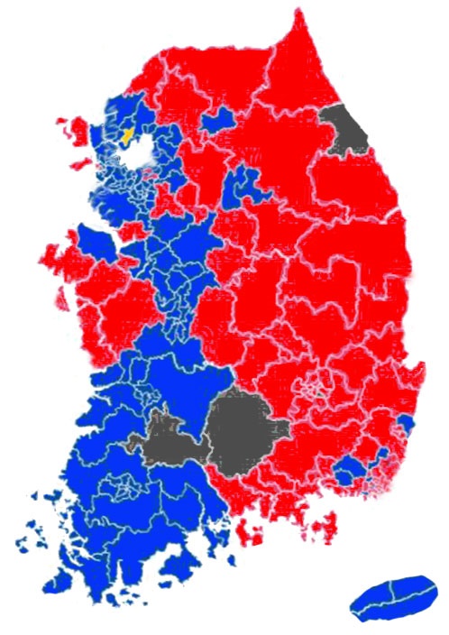 21대 선거결과로 나타난 지역갈등 부족국가의 모습을 보여주는 선거결과