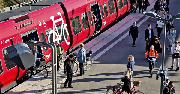 덴마크 코펜하겐에서 운영하는 광역철도의 자전거 전용칸