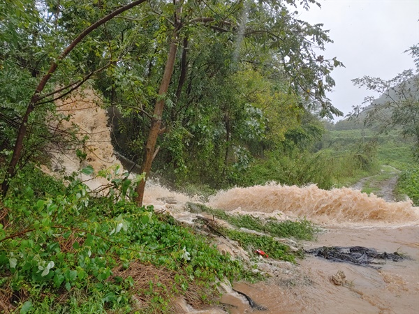 태풍 하이선으로 9월 7일 창원진해 일대에 많은 비가 내렸다.