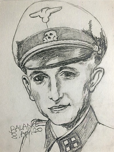 기자가 연필로 그린 아돌프 아이히만(Adolf Eichmann)