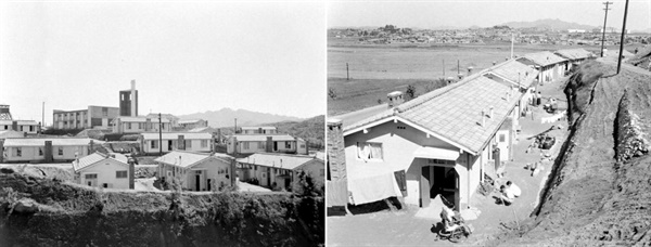 6.25 전쟁 후 전국 곳곳에 부상 제대 군인들을 위한 집단 거주촌이 세워졌다. 사진은 1961년에 촬영한 서울 영등포구 신길동의 상이용사촌이다.
