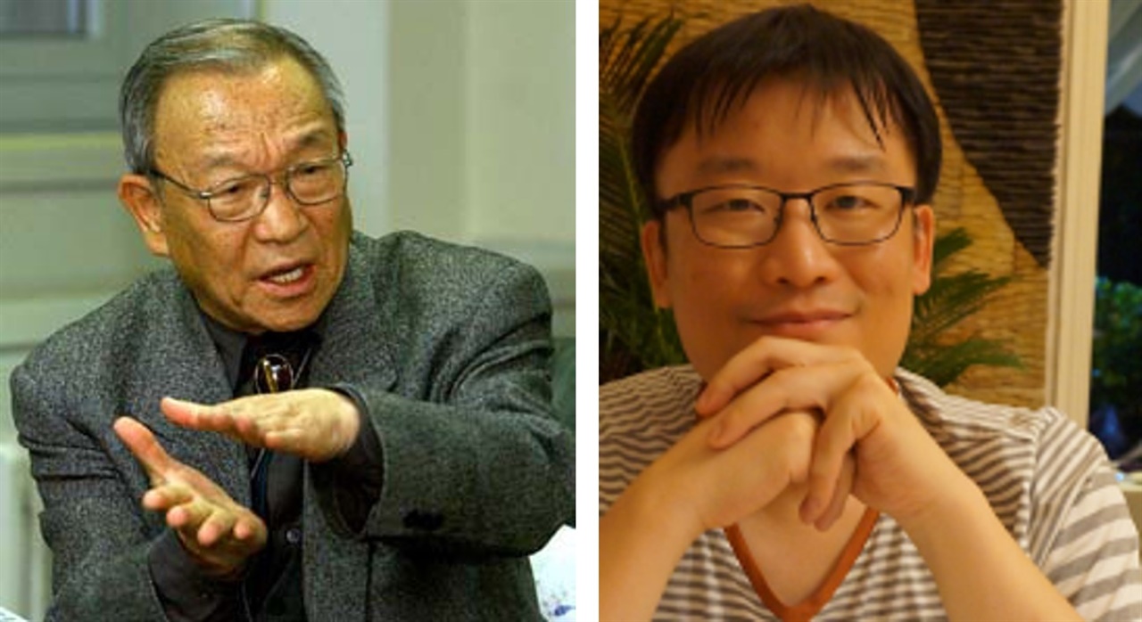 강만길 고려대 명예교수(왼쪽), '강만길연구지원금' 수령자로 선정된 조수룡 박사
