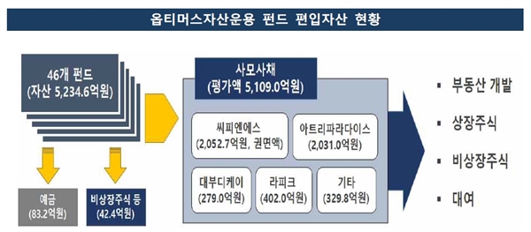 지난 7월23일 금융감독원이 발표한 옵티머스자산운용 펀드 관련 자료.