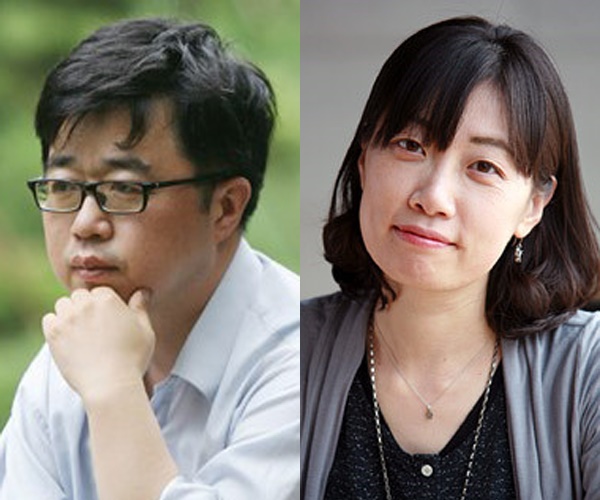 김만중문학상 대상 수상자인 조해진 소설가(오른쪽)와 성윤석 시인.
