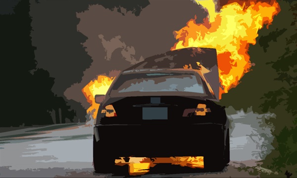 불이 난 자동차(자료사진). 