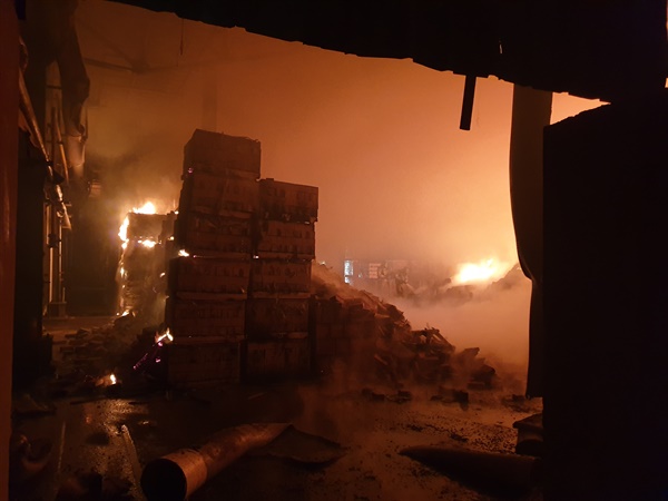 양산시 산막동 소재 공장 화재.