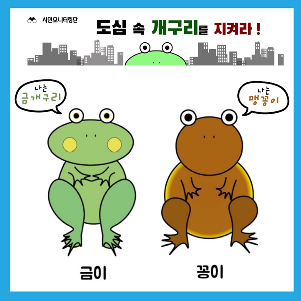 운정3지구 금개구리와 맹꽁이를 캐릭터로 만든 '금이와 꽁이'