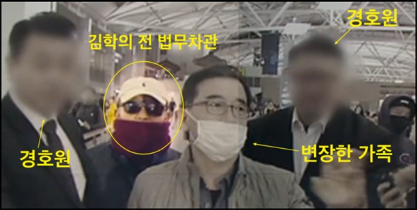 2019년 3월 23일 새벽 인천공항을 통해 출국하려다가 제지당한 김학의 전 법무차관은 경호원과 비슷한 외모의 가족을 앞세워 취재진을 따돌리려고 했다.