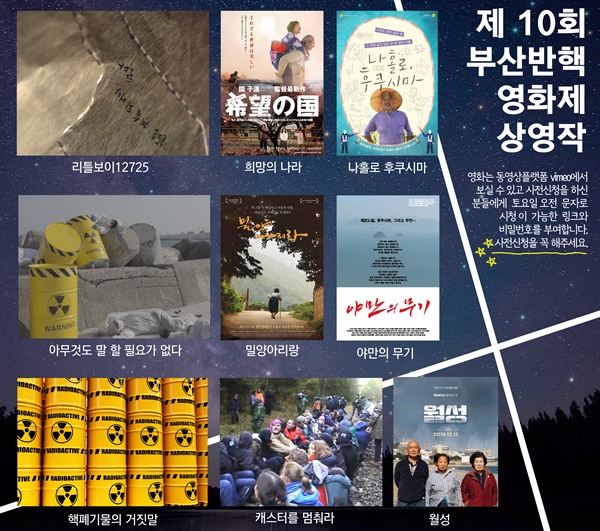  코로나19 확산 여파로 19일부터 20일 양일간 온라인 상영을 결정한 10회 부산반핵영화제.