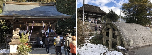           시가현 모리시리 마을 야가와 신사 하츠모데 신년 기원을 하고 있습니다. 오른쪽 사진은 야가와 신사 입구 돌다리입니다. 만든지 4백년 쯤된 시 지정문화재입니다.