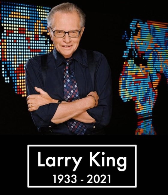  미 방송 진행자 래리 킹의 사망을 알리는 래리 킹 트위터 계정 갈무리.