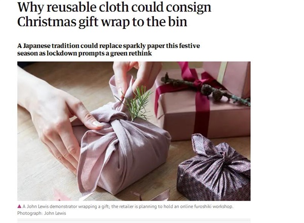 Gwendolyn Smith, 'Why reusable cloth could consign Christmas gift wrap to the bin'