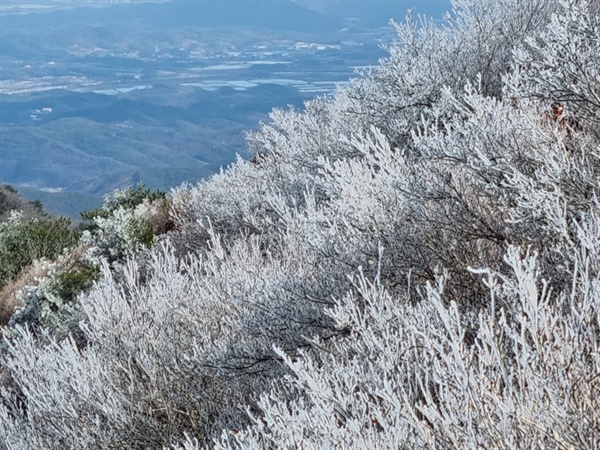 의령 한우산과 자굴산 정상의 눈꽃.