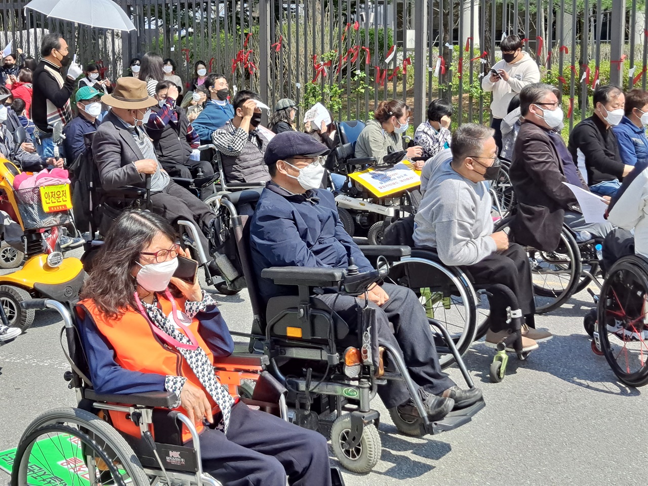 7일 세종시 보건복지부 앞에서는 '장애 당사자의 의견이 반영된 장애인 탈시설 정책 수립'을 촉구하는 집회가 열렸다. 