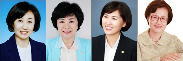 대전시의회 채계순, 박혜련, 김인식(이상 더불어민주당), 우애자(국민의힘) 의원(왼쪽부터).
