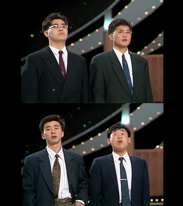  지난 1991년 5월5일 열린 제1회 KBS대학개그제의 한 장면.  김용만과 김국진 등은 이 대회가 배출한 스타들이다.