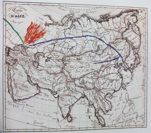 백남준 I '지도의 우화(Map Allegory from Crimea to Korea)' 1960년대