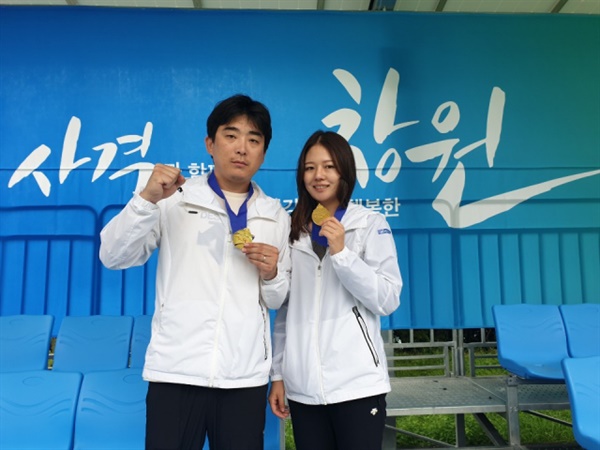 창원시청 팀 소속 사격 국가대표 조용성(왼쪽), 김민지 선수.
