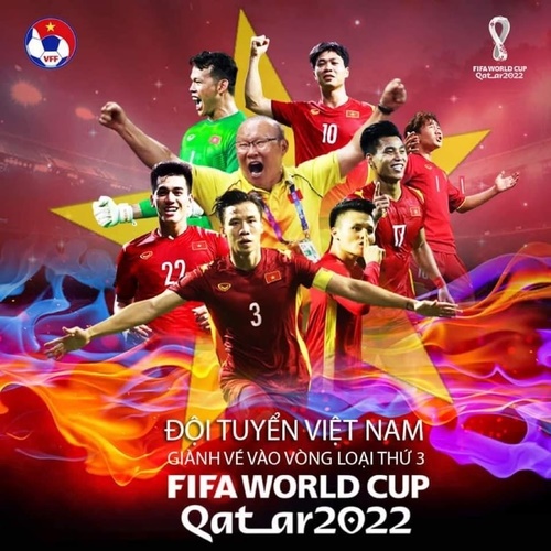 베트남 월드컵 진출을 알리는 베트남 축구협회 포스터