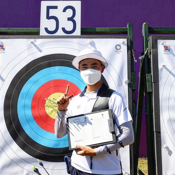  2020 도쿄올림픽 남자 양궁 랭킹라운드 1위에 오른 김제덕