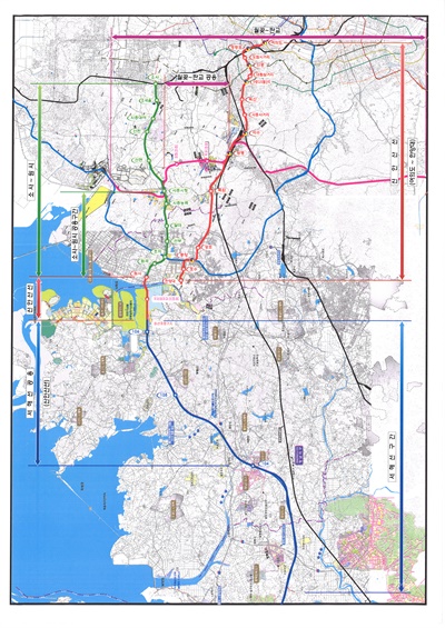  서철모 화성시장은 3일 국토교통부에 ‘신안산선 복선전철 향남 연장’ 사업을 정식 건의했다. 사진은 신안산선 노선도
