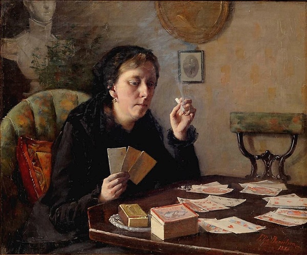 엘린 다니엘손 감보기 <발다 숙모의 오락 Aunt Balda's Pastime> 44x53cm, 캔버스에 유채, 1886
