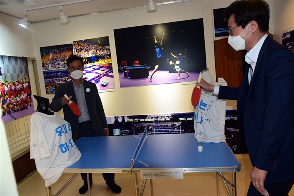 대전에서 열린 코리아오픈 탁구대회의 모습과 함께 탁구체험이 가능하다.