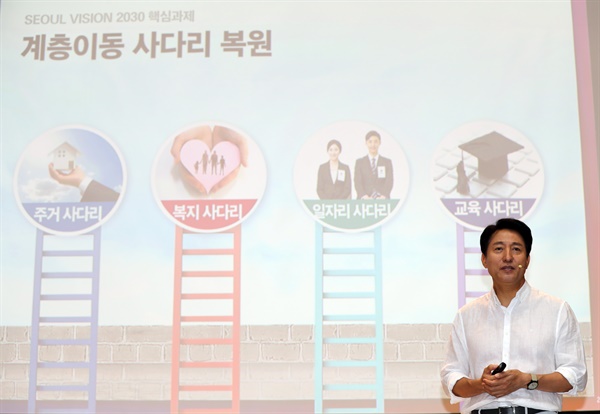 오세훈 서울시장이 9월 15일 서울시청에서 서울비전 2030을 발표하고 있다.