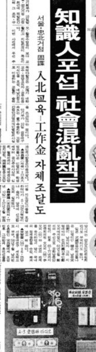 1982. 9. 10 경향신문 11면 '지식인 포섭 사회혼란 책동' 기사