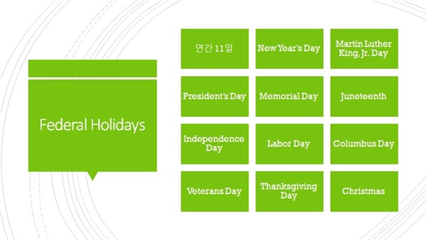  U.S. Federal Holidays