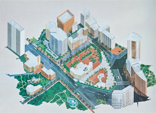 서울시청 앞 광장 조성 계획이 최초로 포함된 1983년 ‘서울특별시 주요 간선도로변 도시설계’ 보고서.