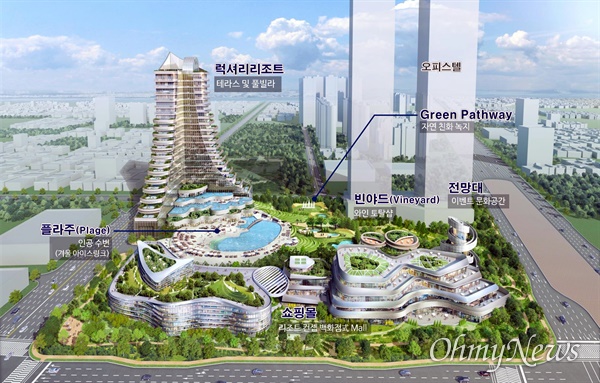 인천 송도국제도시 중심부에 들어설 예정인 '롯데몰 송도'가 오는 2025년 개장을 목표로 개발을 추진하고 있다. 사진은 조감도.

