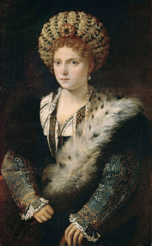 티치아노 베첼리오, <이사벨라 데스테 Isabella d'Este>, 102×64cm, 캔버스에 유채, 1534~1536