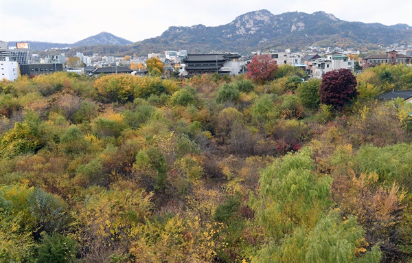  10일 종로구 서울공예박물관 옥상에서 바라본 가칭 '이건희 기증관' 송현동 건립 부지. 